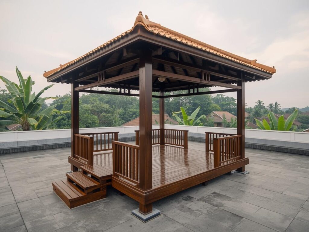 gazebo kayu glugu ukuran 3x3 murah