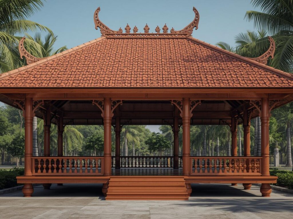 gazebo kayu glugu klasik
