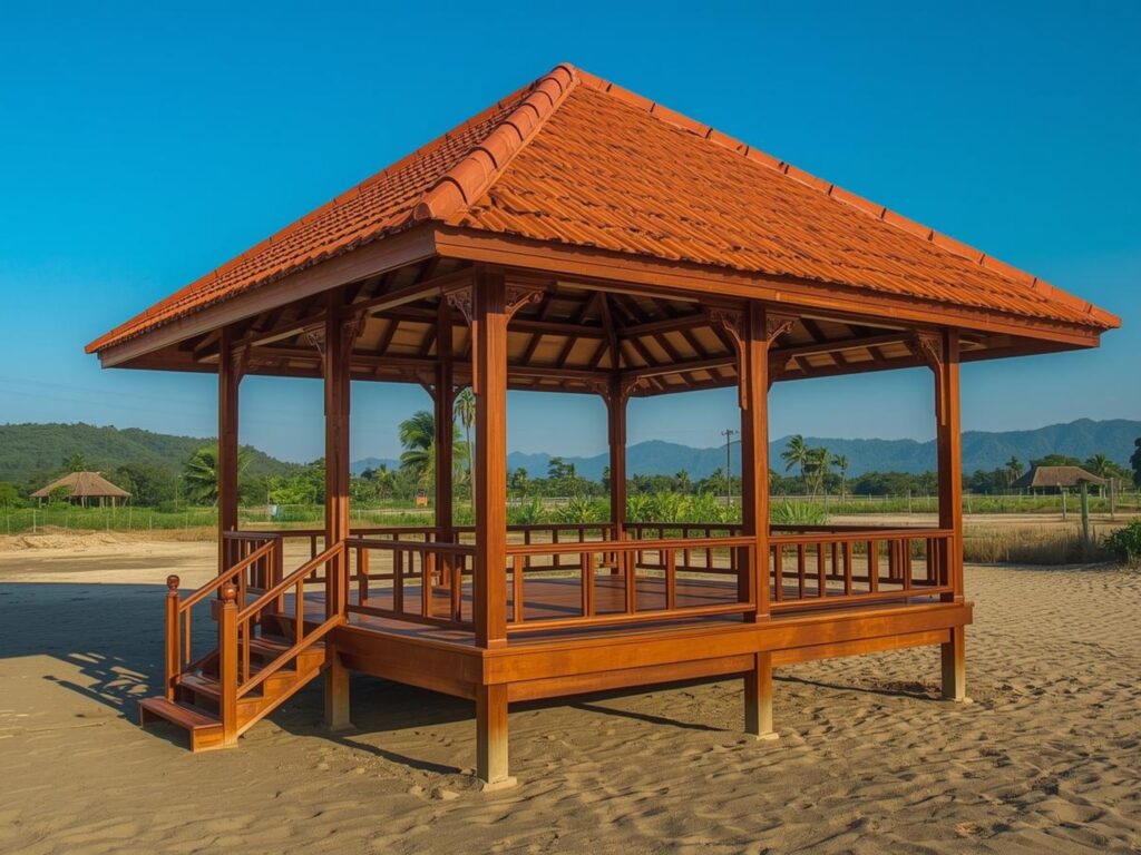 Cara merawat Gazebo Kayu Glugu