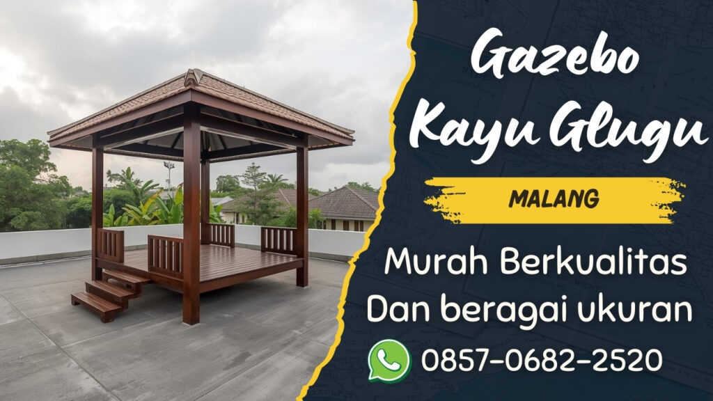 gazebo kayu glugu klasik murah