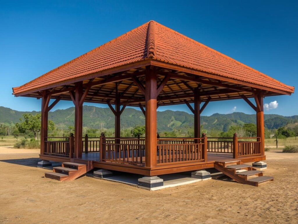 gazebo kayu glugu area malang raya