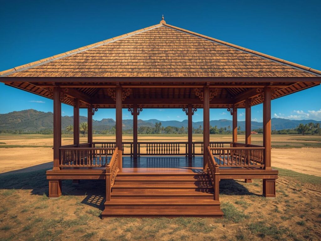 gazebo kayu glugu premium wilayah malang selatan