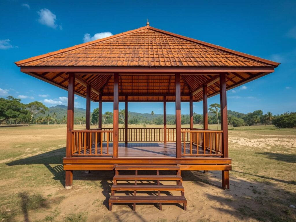 gazebo kayu glugu premium dekat malang