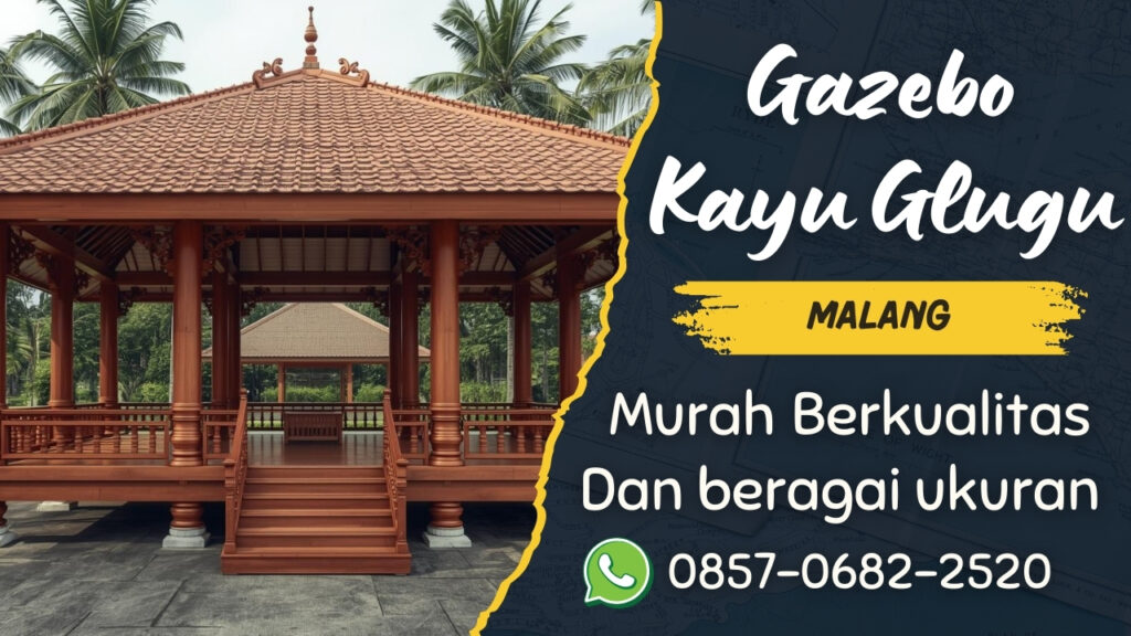 paket gazebo kayu glugu malang