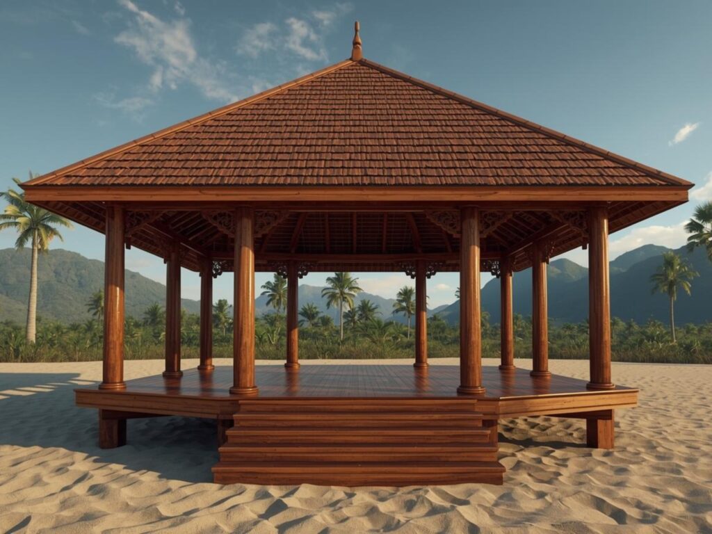 gazebo glugu nuansa tropis