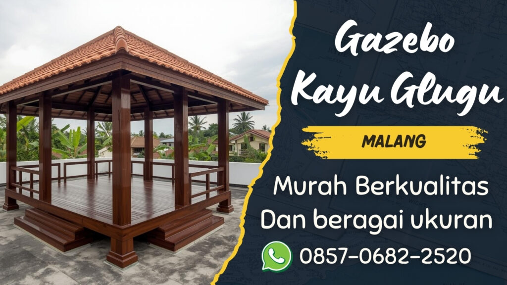 tempat jual gazebo kayu glugu malang