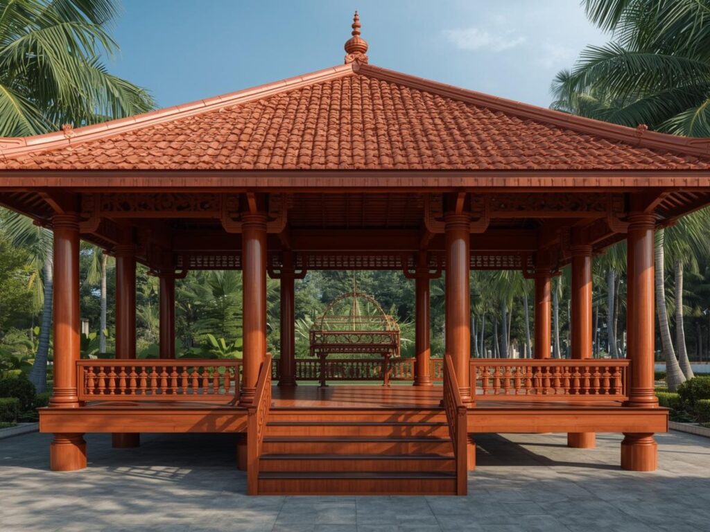 gazebo kayu glugu klasik murah